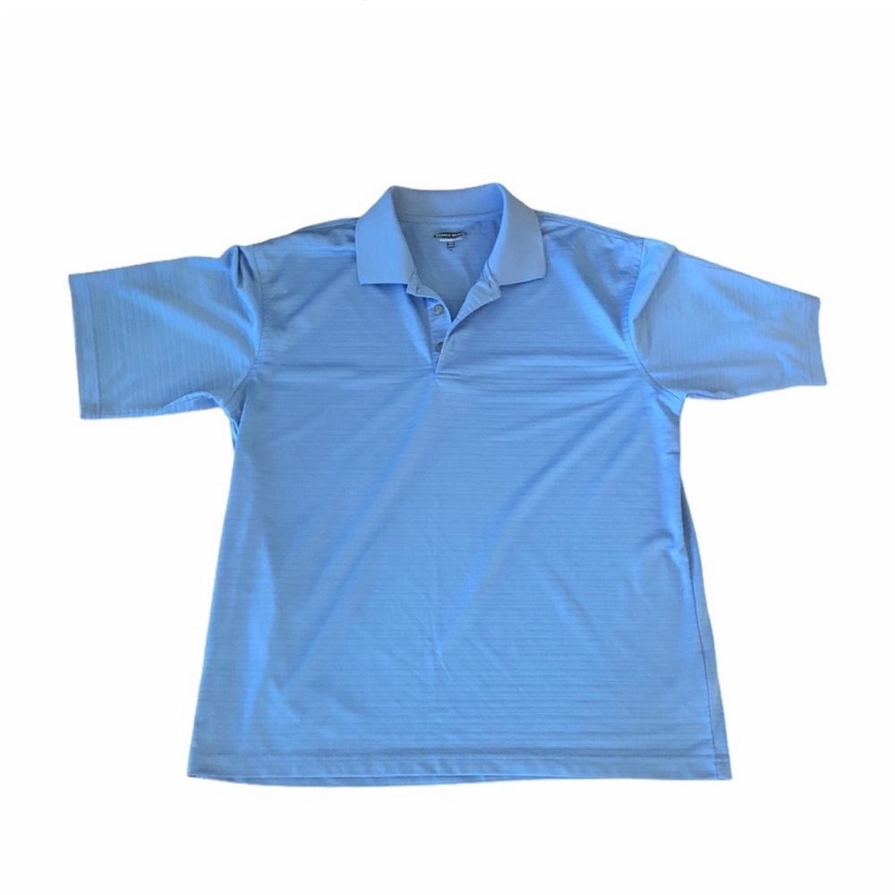 Pebble Beach athletic short sleeve blue performance golf polo shirt size large
